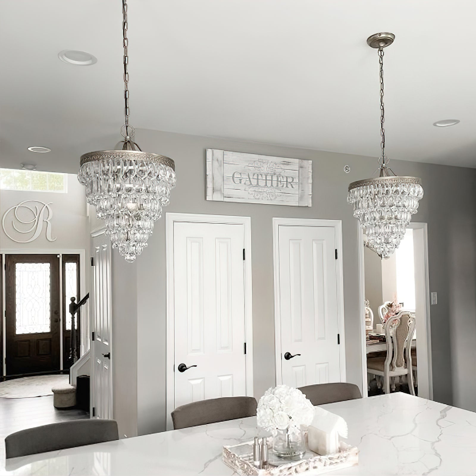 Blink Lustre Unique En Cristal Et Métal En Forme De Pyramide Inversée - Neutralighting