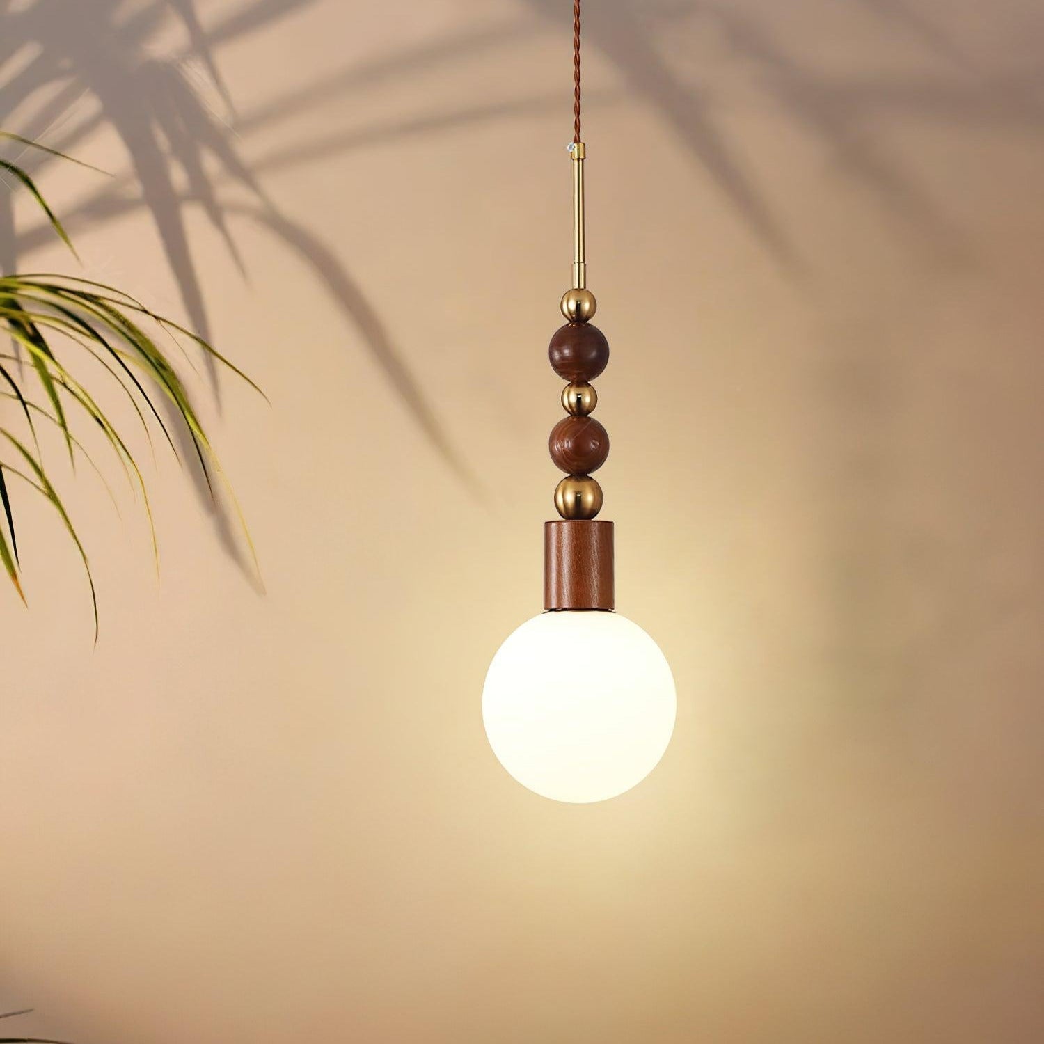 Norn Suspension Verre Perles en Bois - Neutralighting