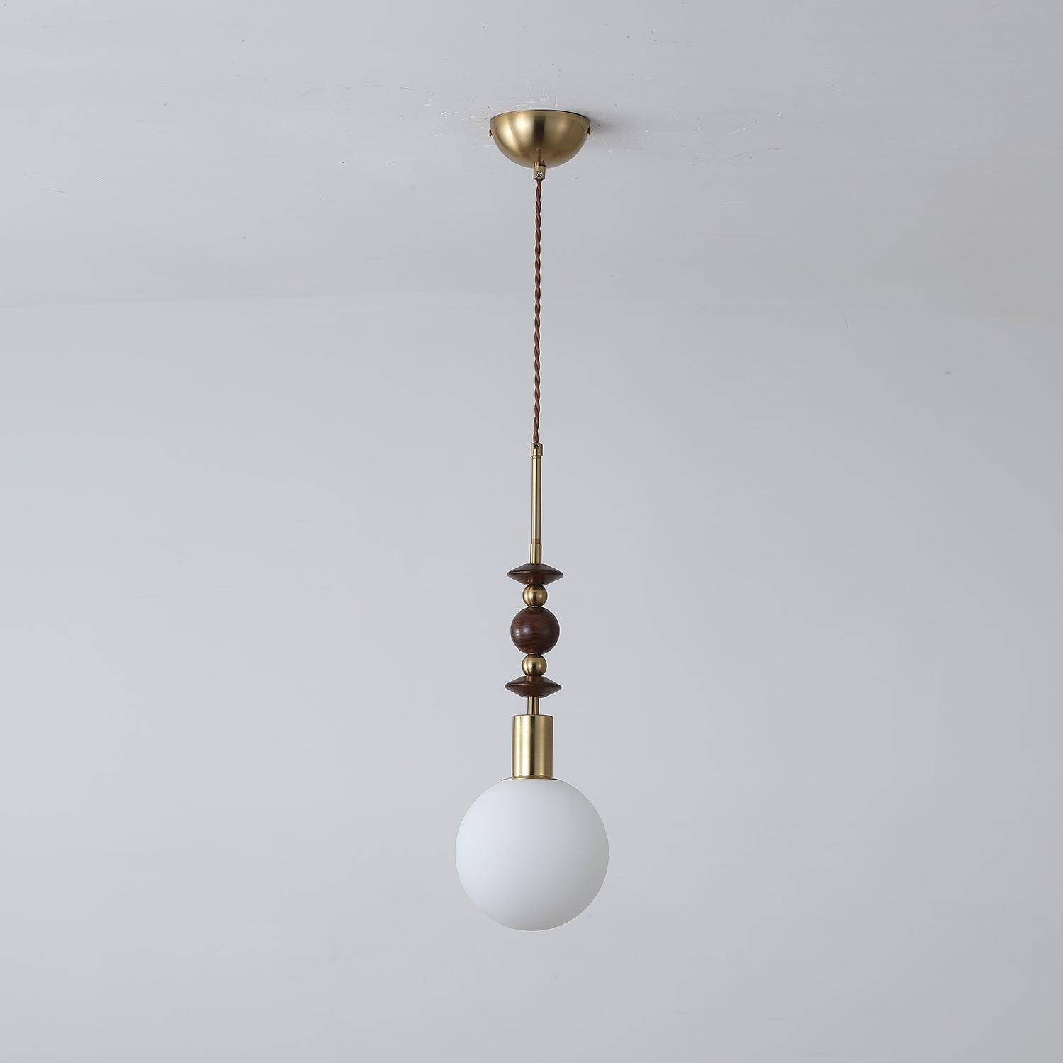 Norn Suspension Verre Perles en Bois - Neutralighting