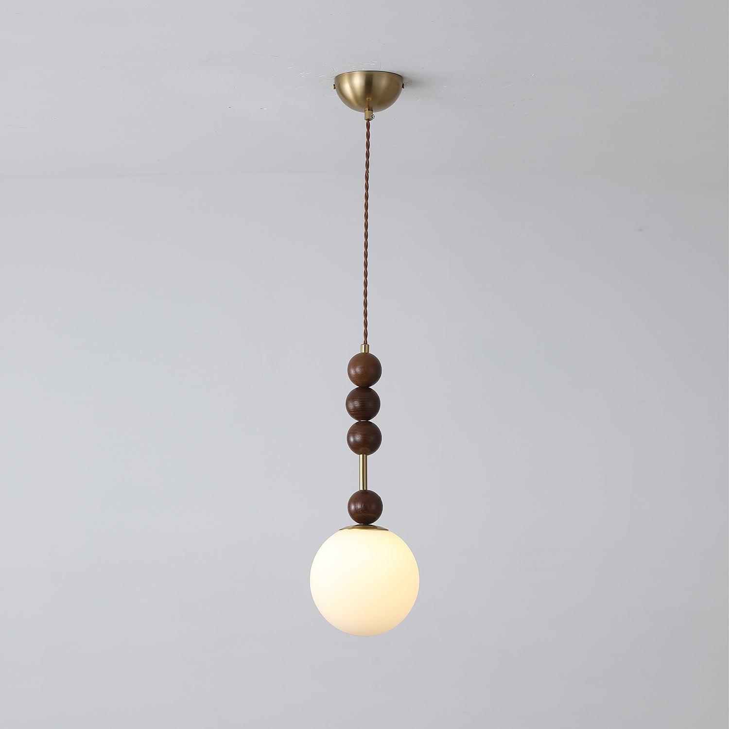 Norn Suspension Verre Perles en Bois - Neutralighting