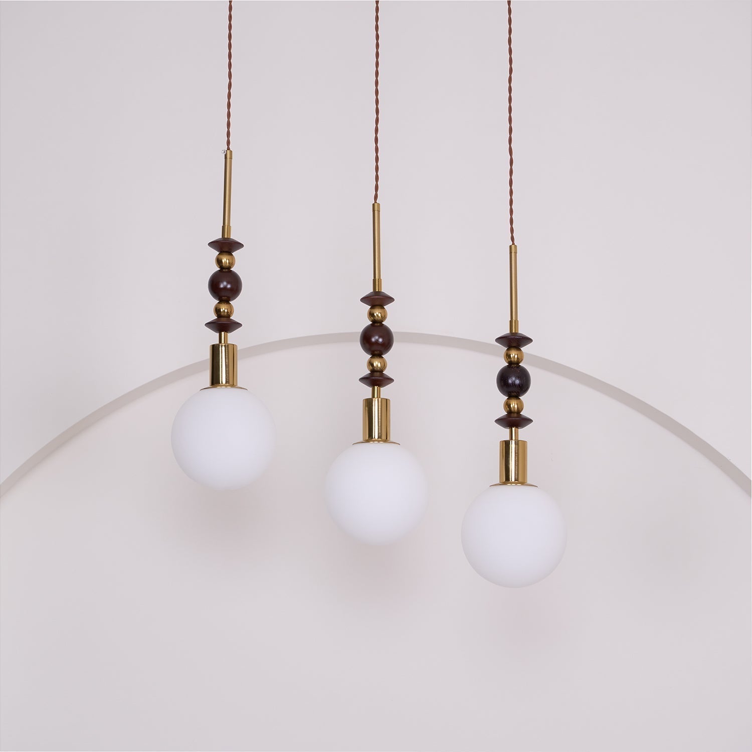 Norn Suspension Verre Perles en Bois - Neutralighting