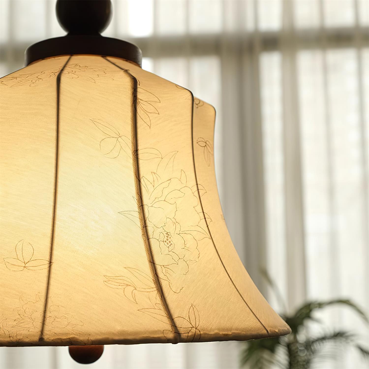 Materia Pendant Lamp Line Art Floral Wood Rustic - Letslighting