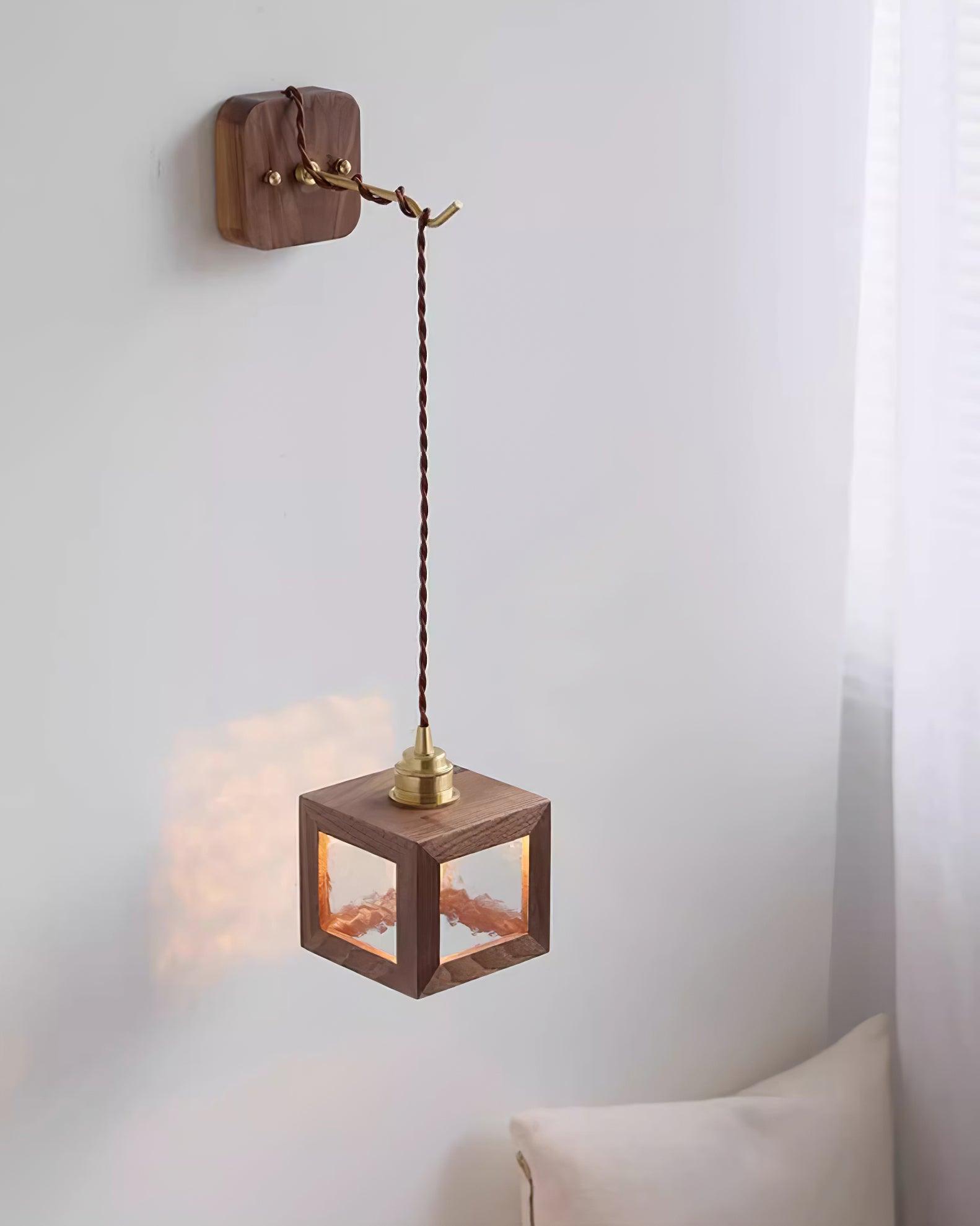 Matilda Wall Lamp Wood Cube - Letslighting