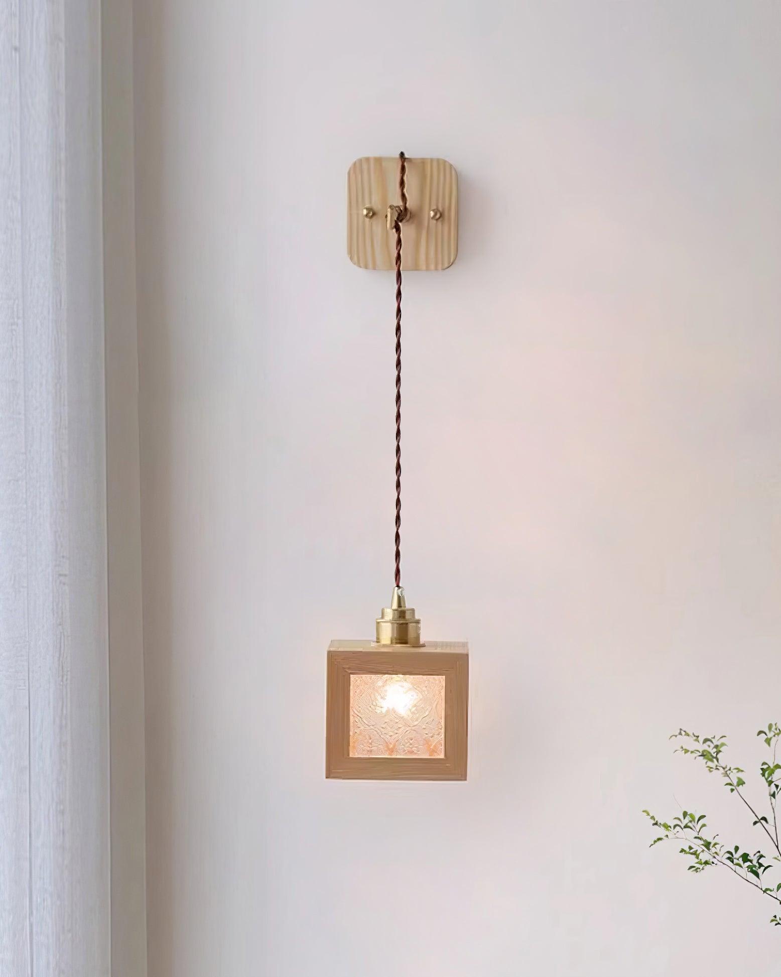 Matilda Wall Lamp Wood Cube - Letslighting