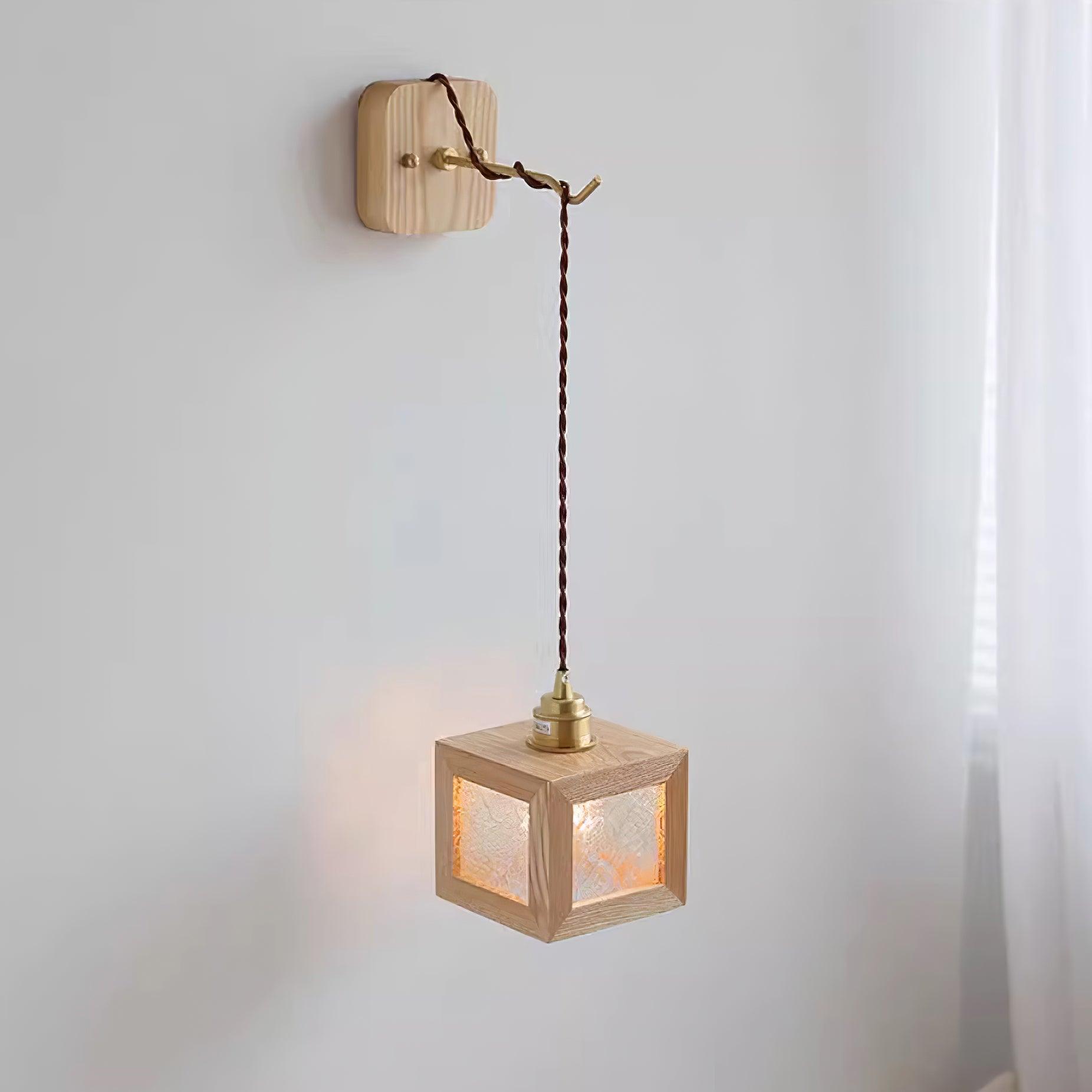 Matilda Wall Lamp Wood Cube - Letslighting