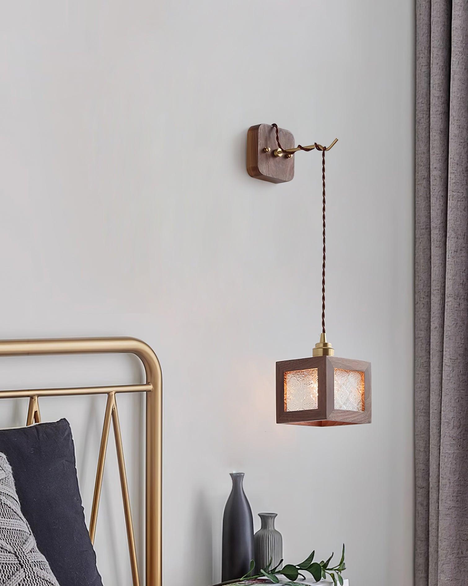 Matilda Wall Lamp Wood Cube - Letslighting
