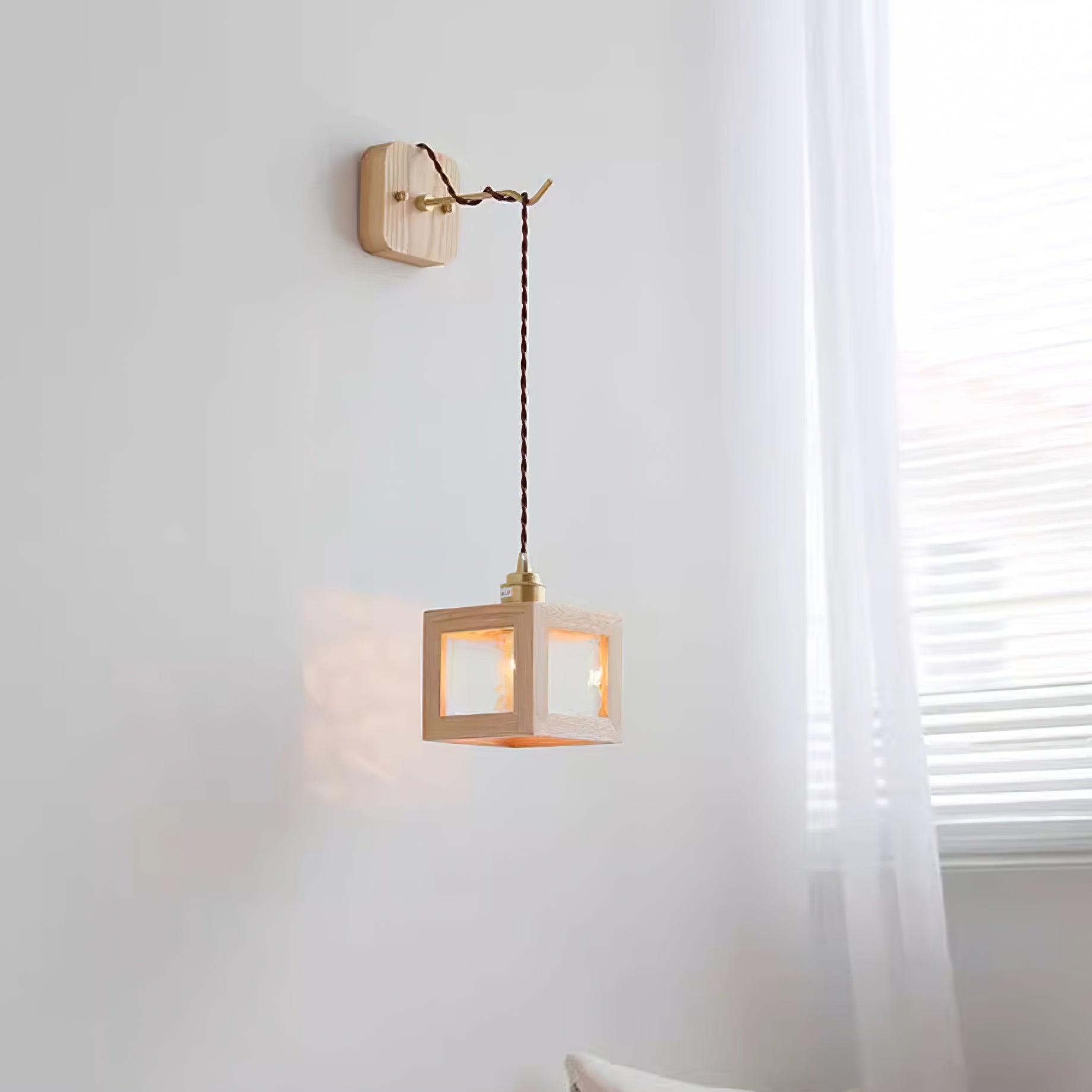Matilda Wall Lamp Wood Cube - Letslighting