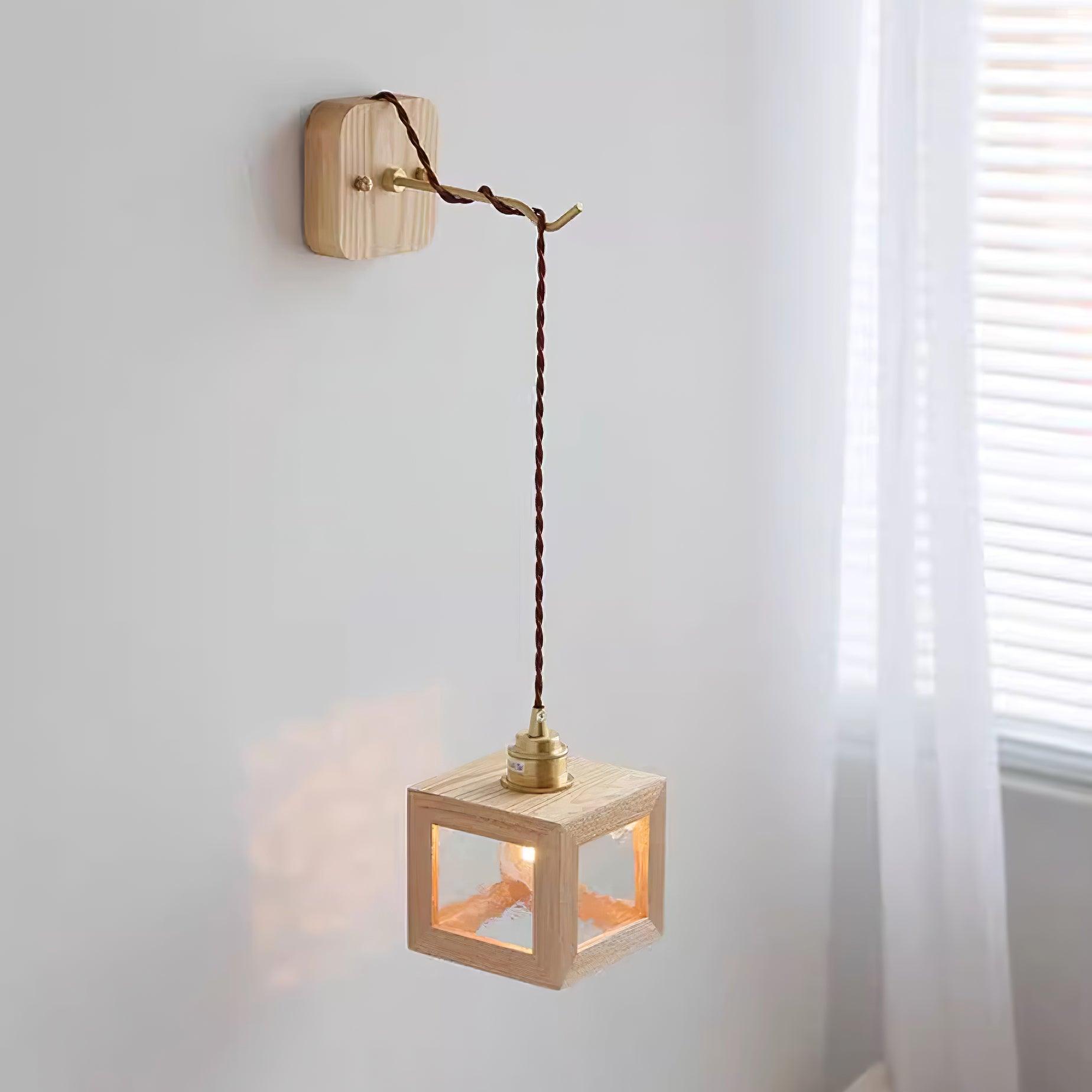 Matilda Wall Lamp Wood Cube - Letslighting