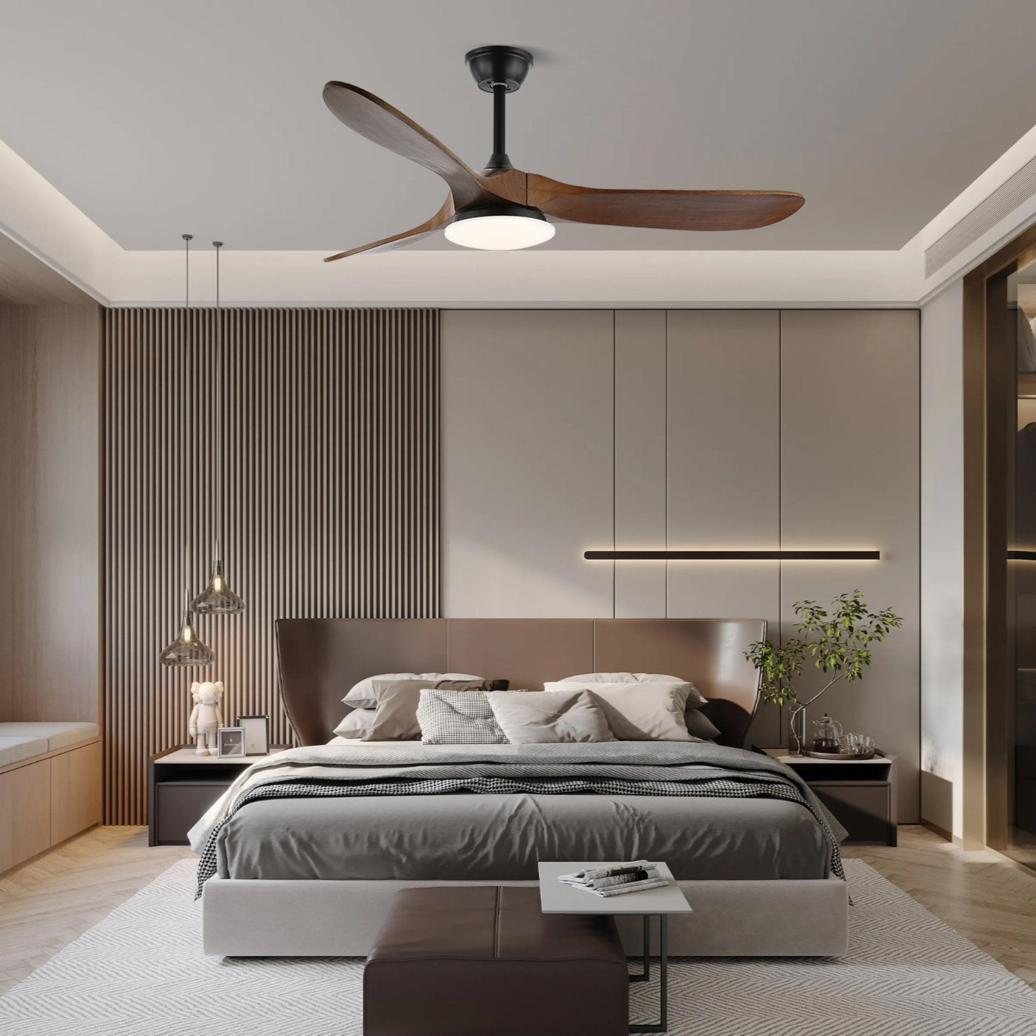 Plafonnier ventilateur Velix dans un salon moderne