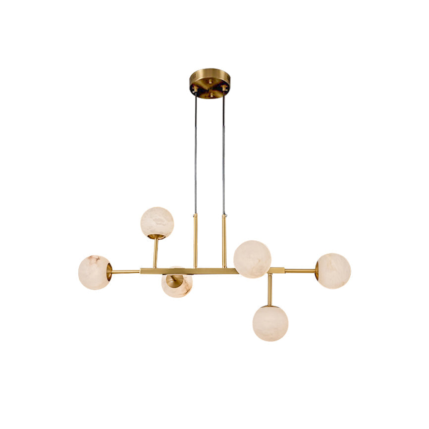 Zovenel Premium Nordic Brass Alabaster Chandelier - Lamp Copper
