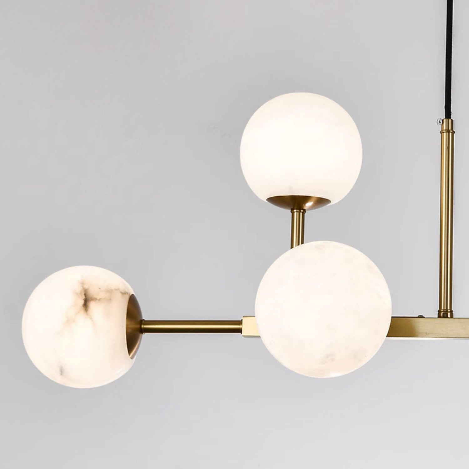 Zovenel Premium Nordic Brass Alabaster Chandelier - Lamp Copper