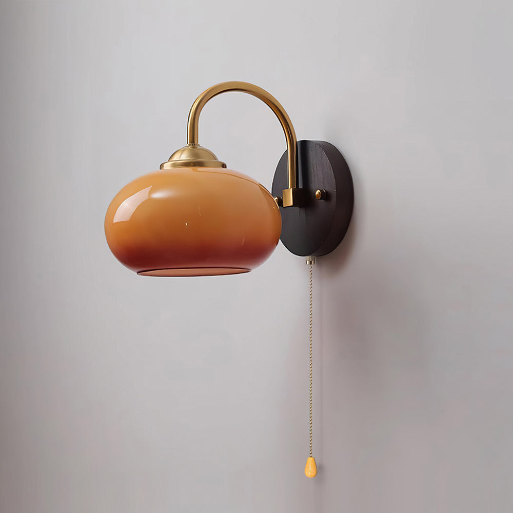 Wall Lamp Arched Arm Glass Dome Shade Vintage Accent Modern Touch - Letslighting