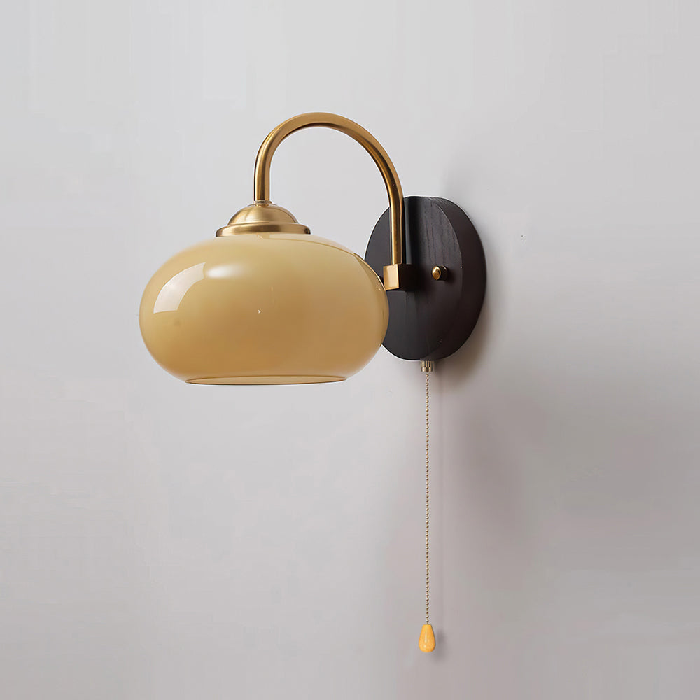 Wall Lamp Arched Arm Glass Dome Shade Vintage Accent Modern Touch - Letslighting