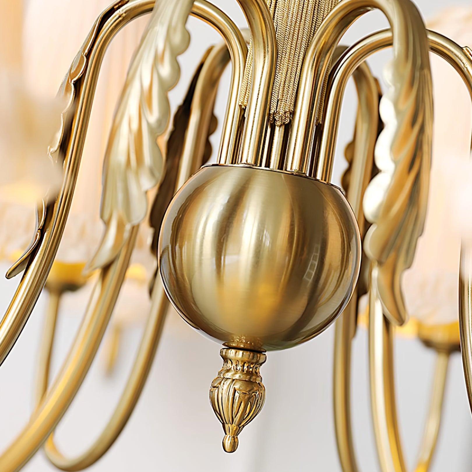 Faylin Lustre Vintage en Laiton avec Abat-jours Plissés - Neutralighting