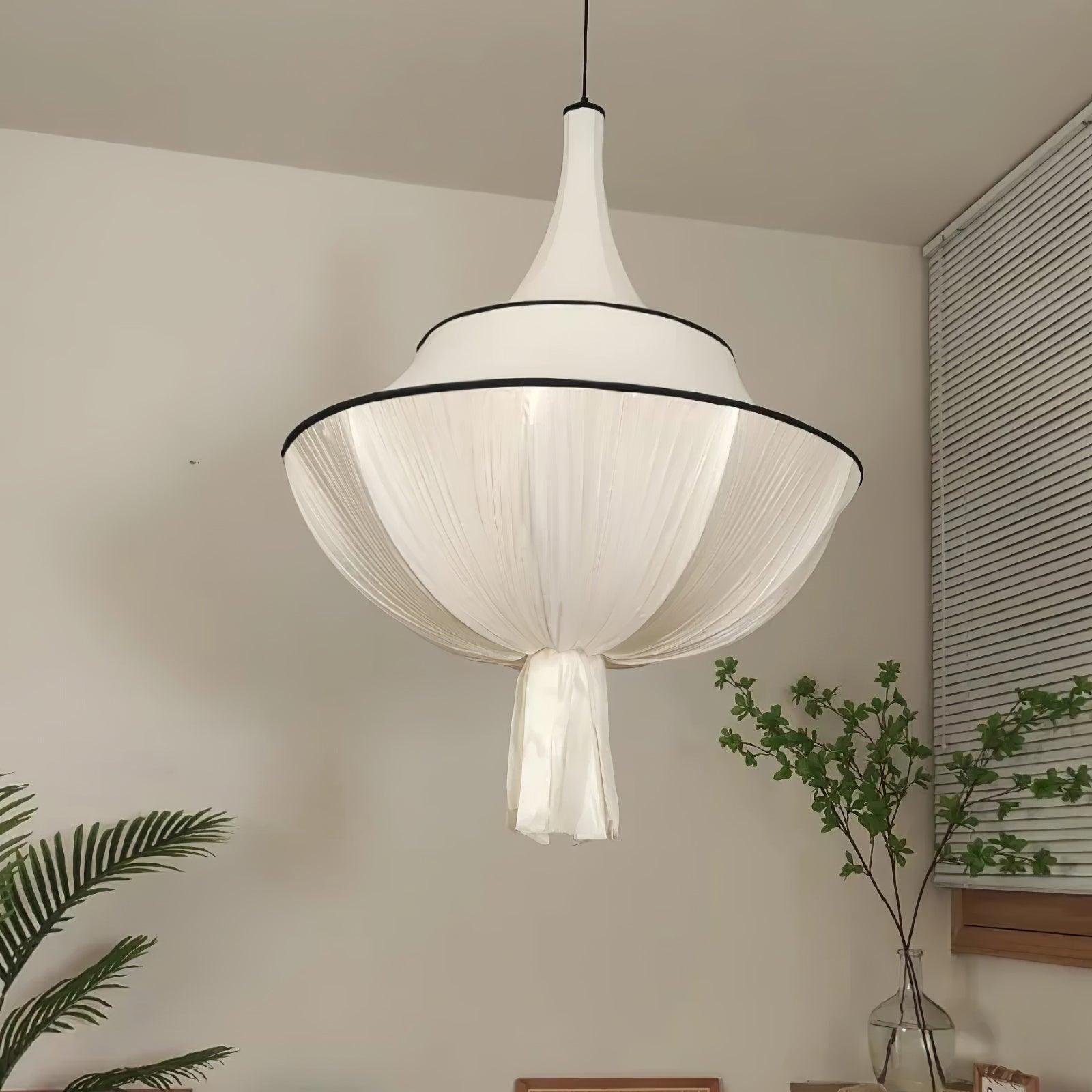 Meduse Pendant Lamp Pleated Fabric Tiered - Letslighting