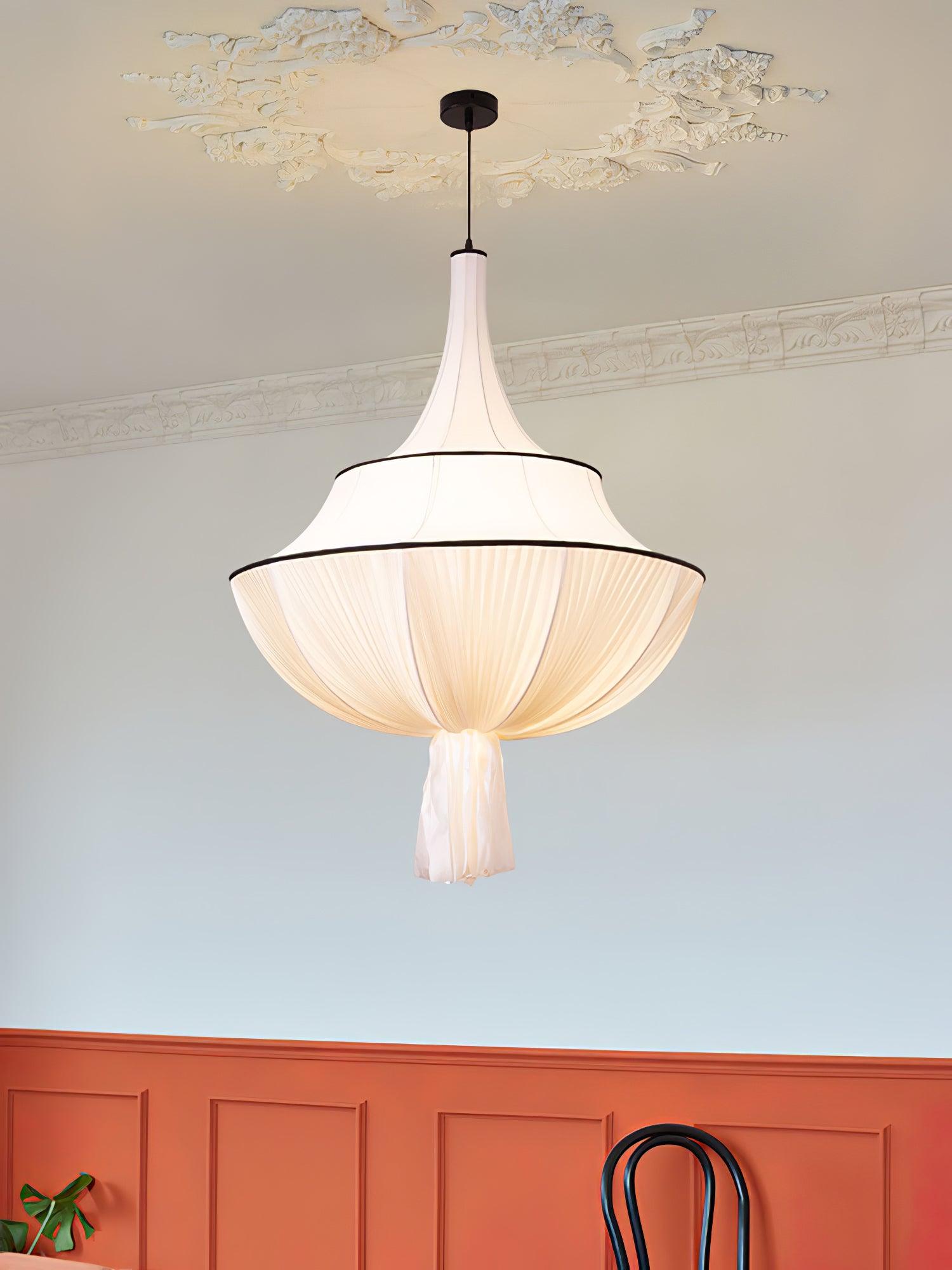 Meduse Pendant Lamp Pleated Fabric Tiered - Letslighting