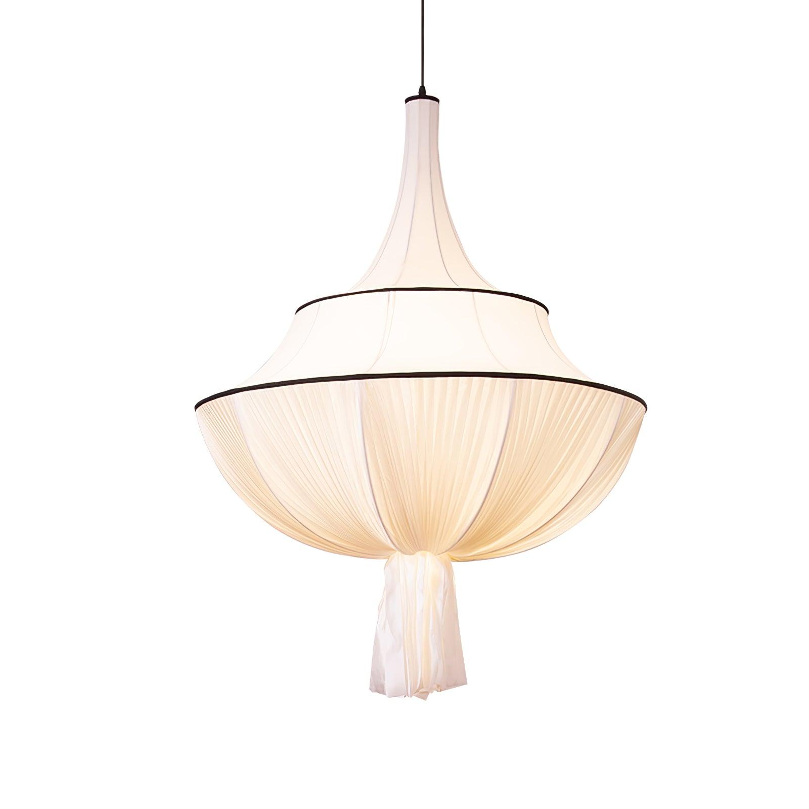 Meduse Pendant Lamp Pleated Fabric Tiered - Letslighting