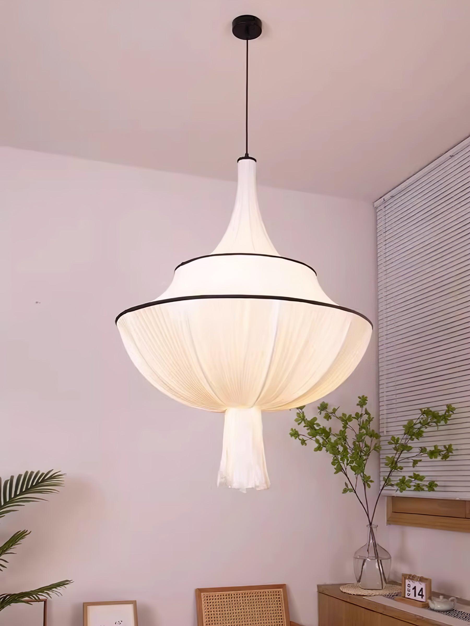 Meduse Pendant Lamp Pleated Fabric Tiered - Letslighting