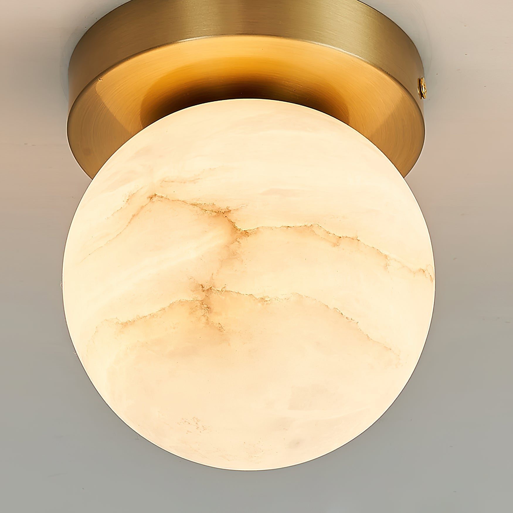 Cedoria Modern Minimalist Alabaster Ceiling Light - Lamp Copper