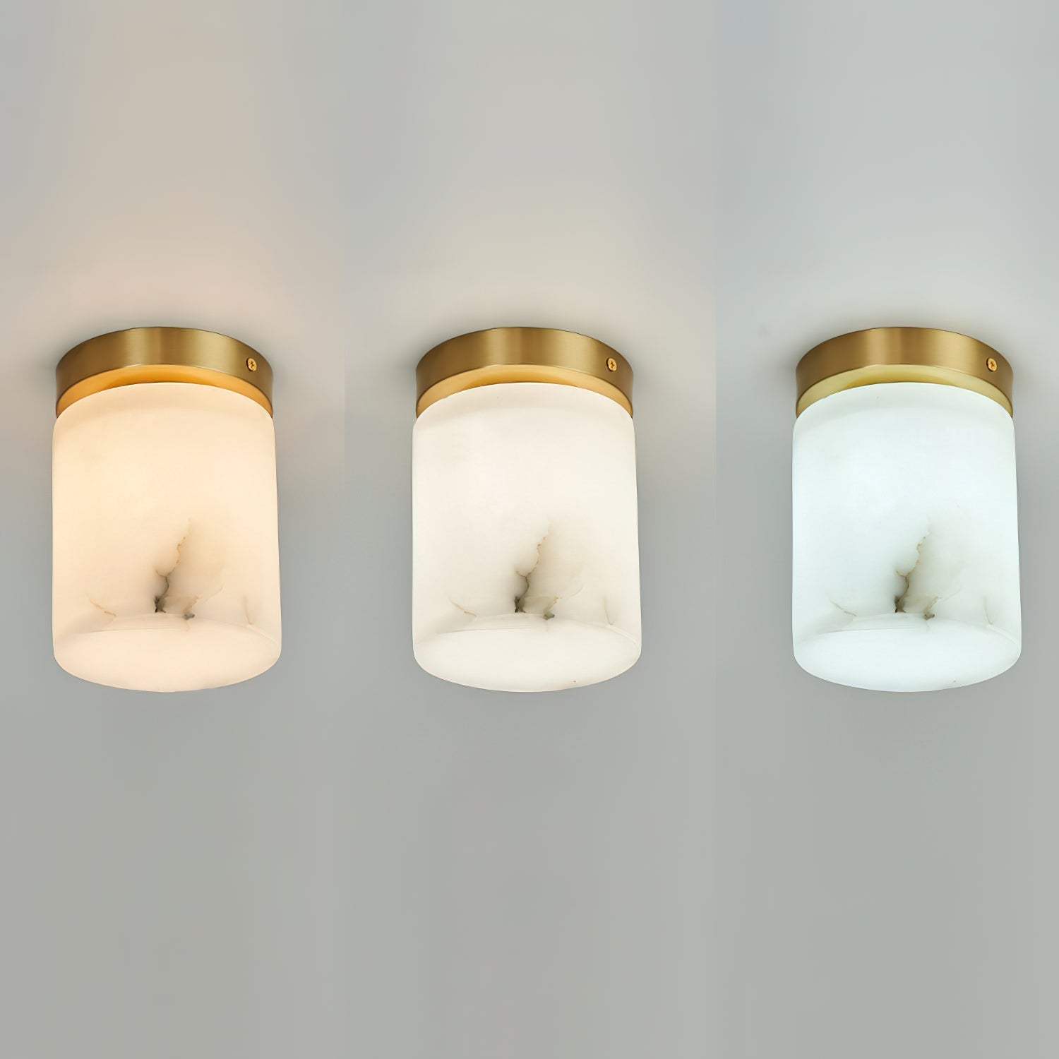 Cedoria Modern Minimalist Alabaster Ceiling Light - Lamp Copper