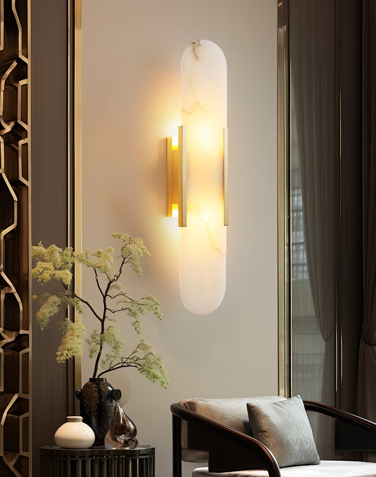 Corvina Oblong Alabaster Wall Light - Neutralighting