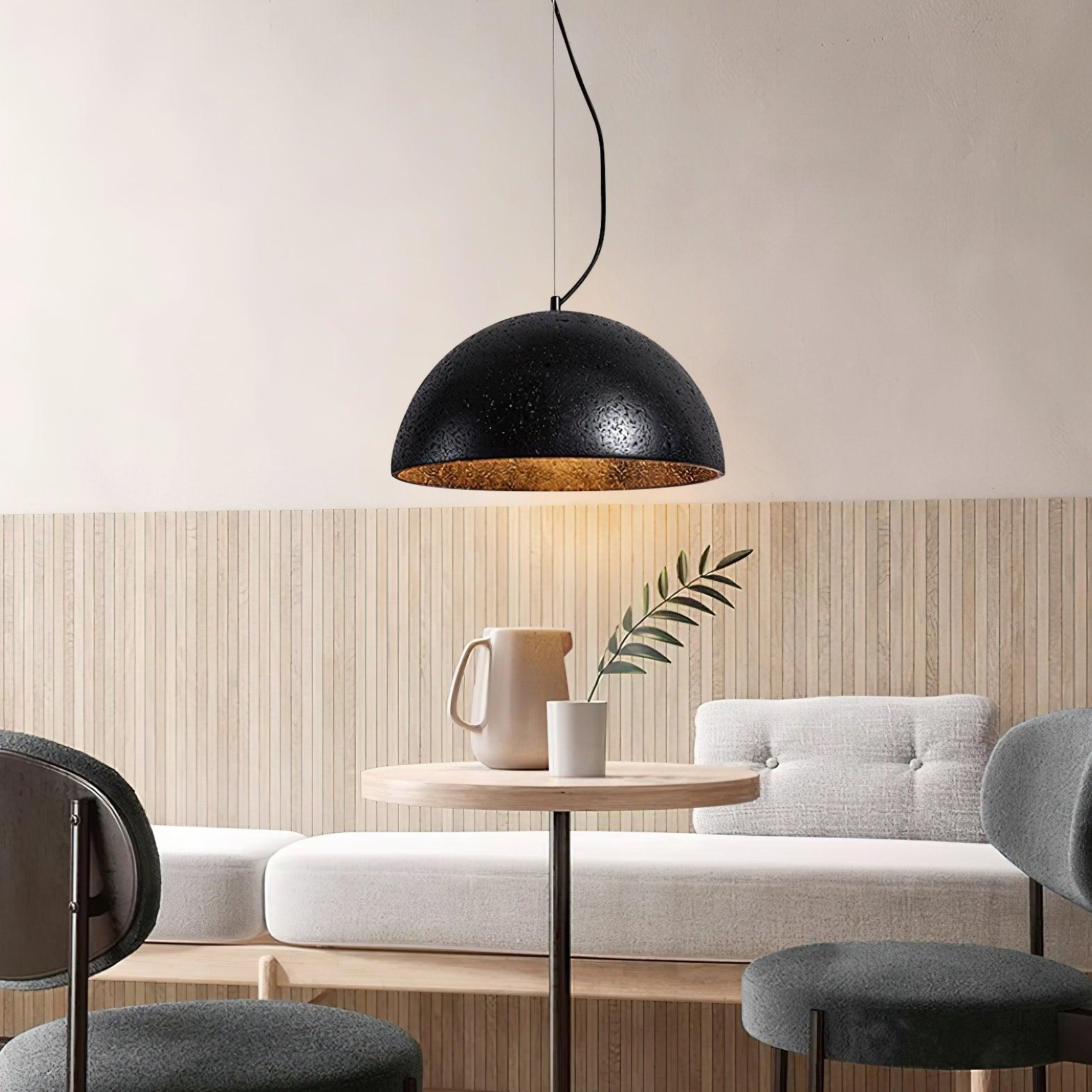 Virelli Lampe Pendante Abat-jour Dôme Travertin Chic Industriel Lueur Douce - Neutralighting