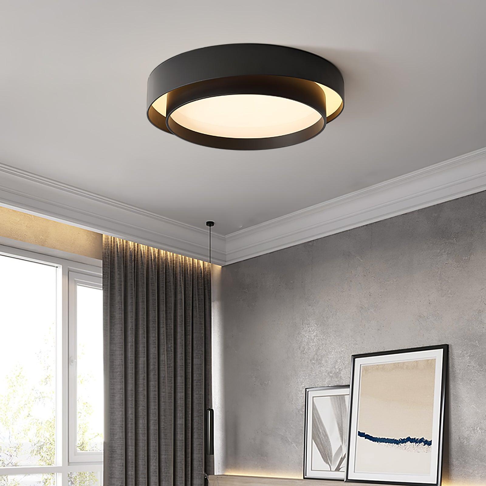 Orina Plafonnier design cylindrique à double anneau