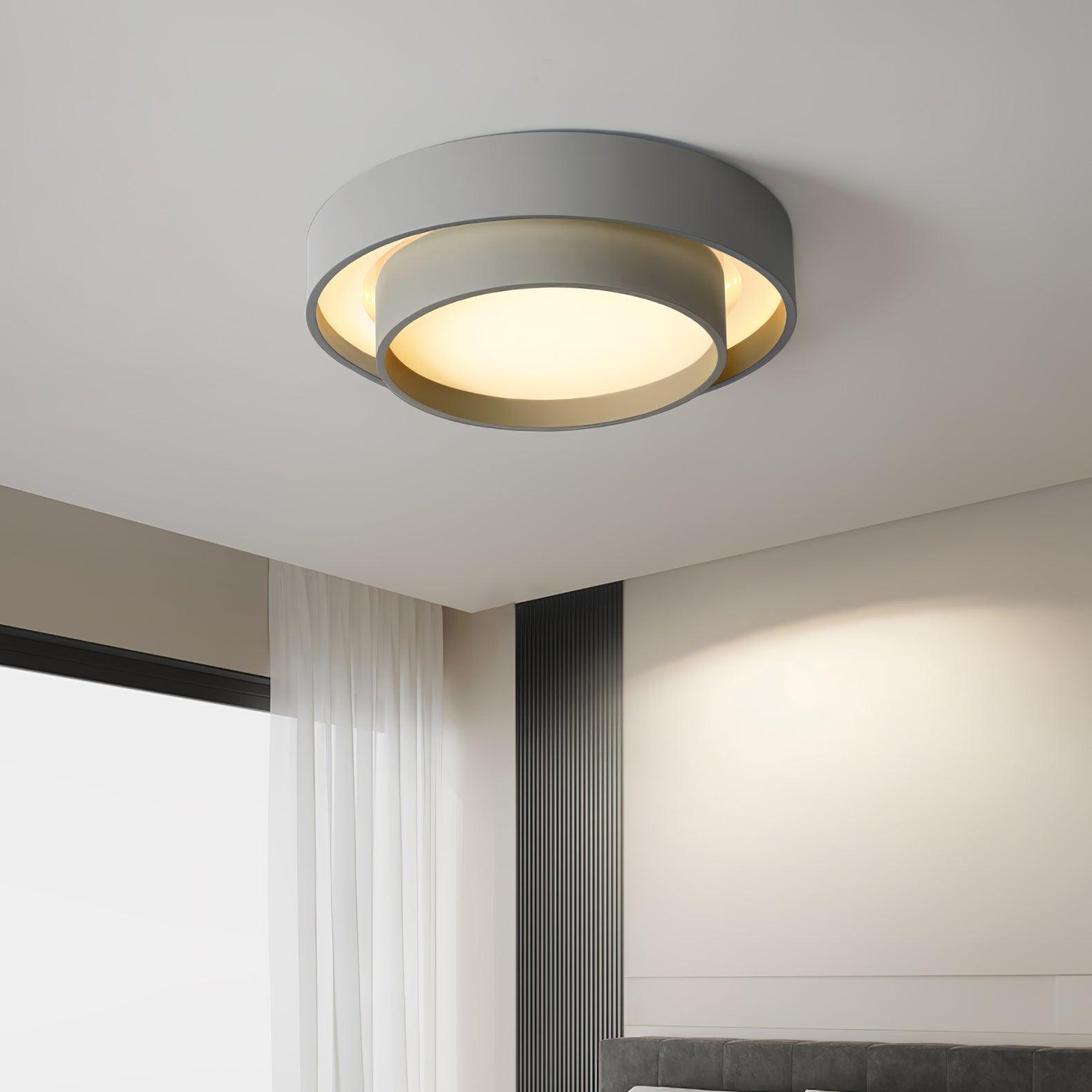 Orina Plafonnier design cylindrique à double anneau