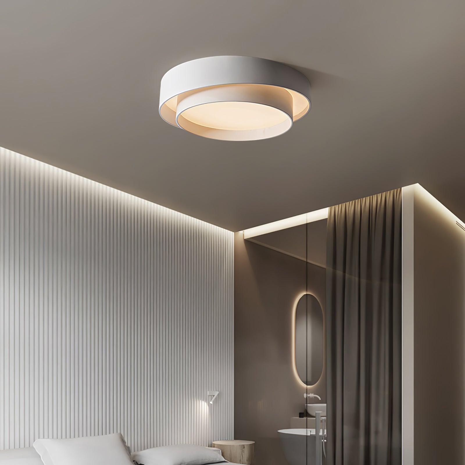Orina Plafonnier design cylindrique à double anneau