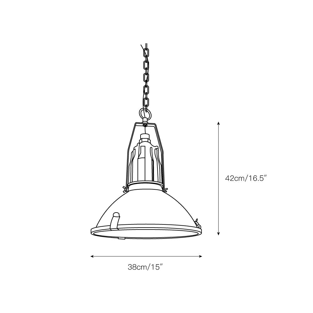 Coshae Vintage Industrial Metal Glass Pendant Light - Lamp Copper
