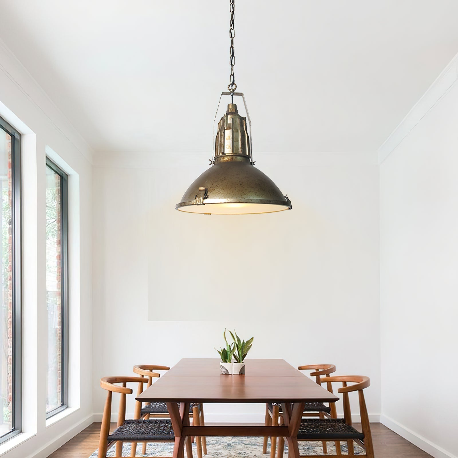 Coshae Vintage Industrial Metal Glass Pendant Light - Lamp Copper