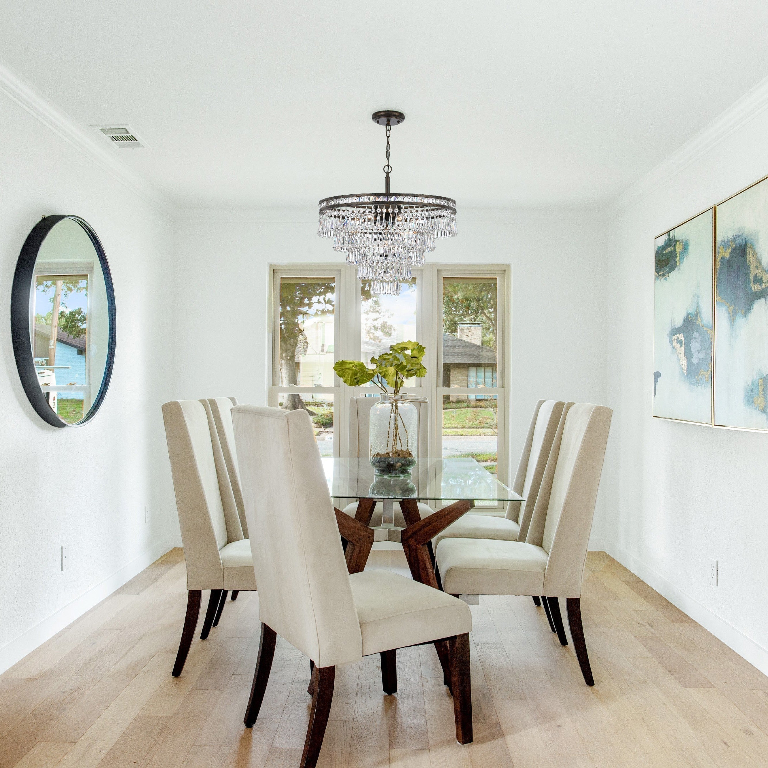 Eurvaryra Postmodern Luxury Metal Crystal Chandelier - Lamp Copper