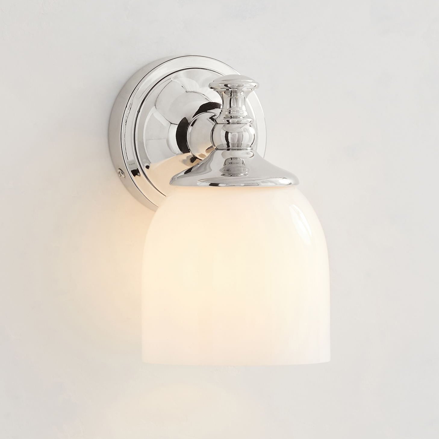 Lumen Sconce Mural Moderne Minimaliste à Bras Courts en Chrome Métal Verre - Neutralighting