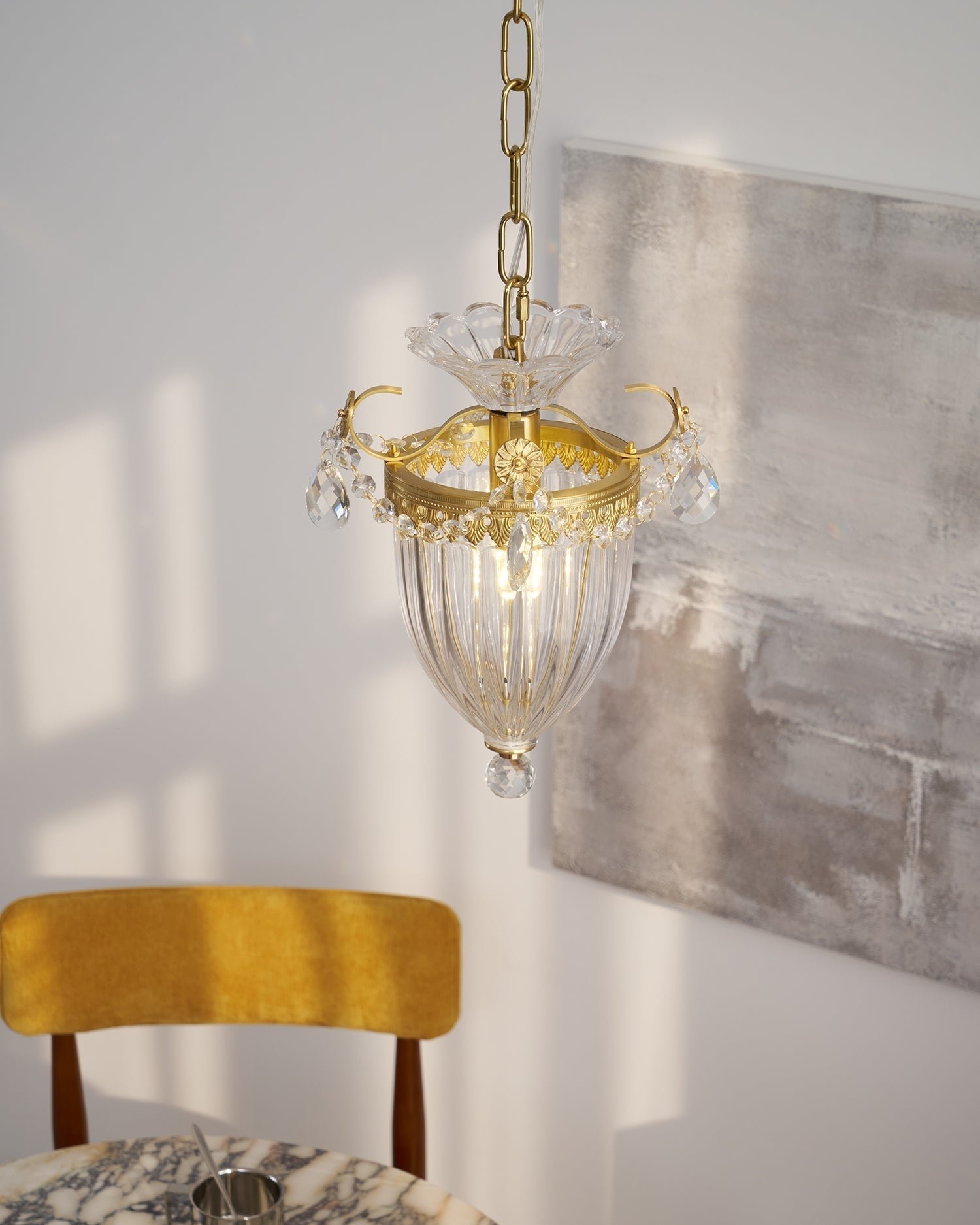 Lampe Pendante Glamour Vintage Gouttes de Cristal Accent Table à Manger - Neutralighting