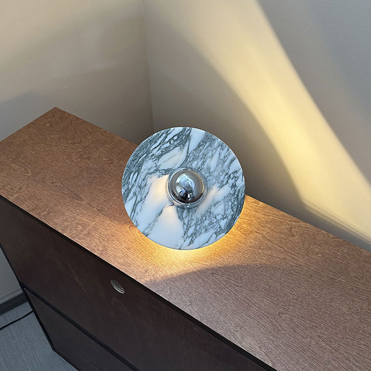 Alba Modern Minimalist Chrome Marble Metal Wall Lamp - Lamp Copper