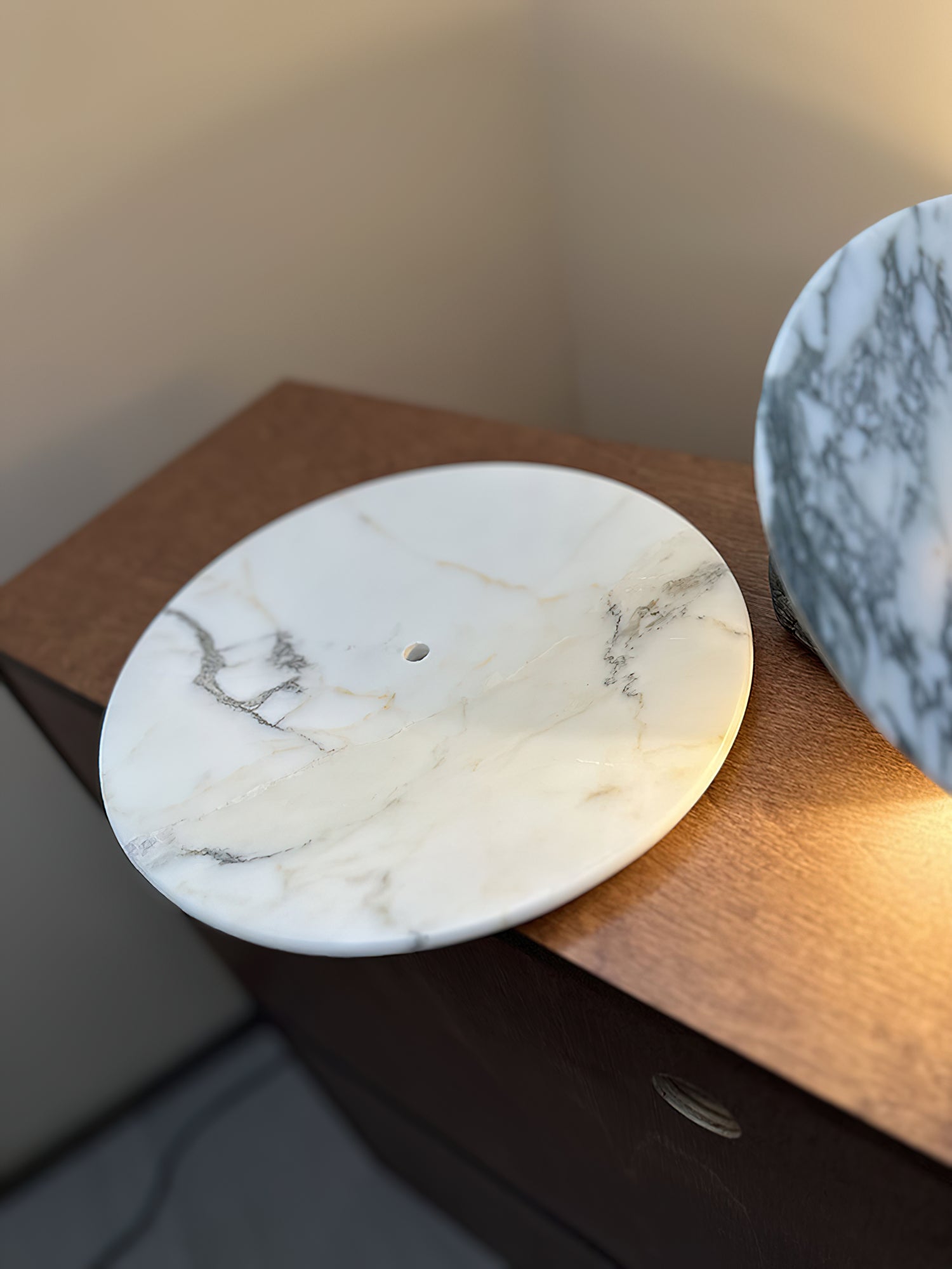 Alba Modern Minimalist Chrome Marble Metal Wall Lamp - Lamp Copper