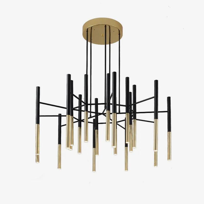 Solara Lustre Moderne Tiges Noir Or - Neutralighting
