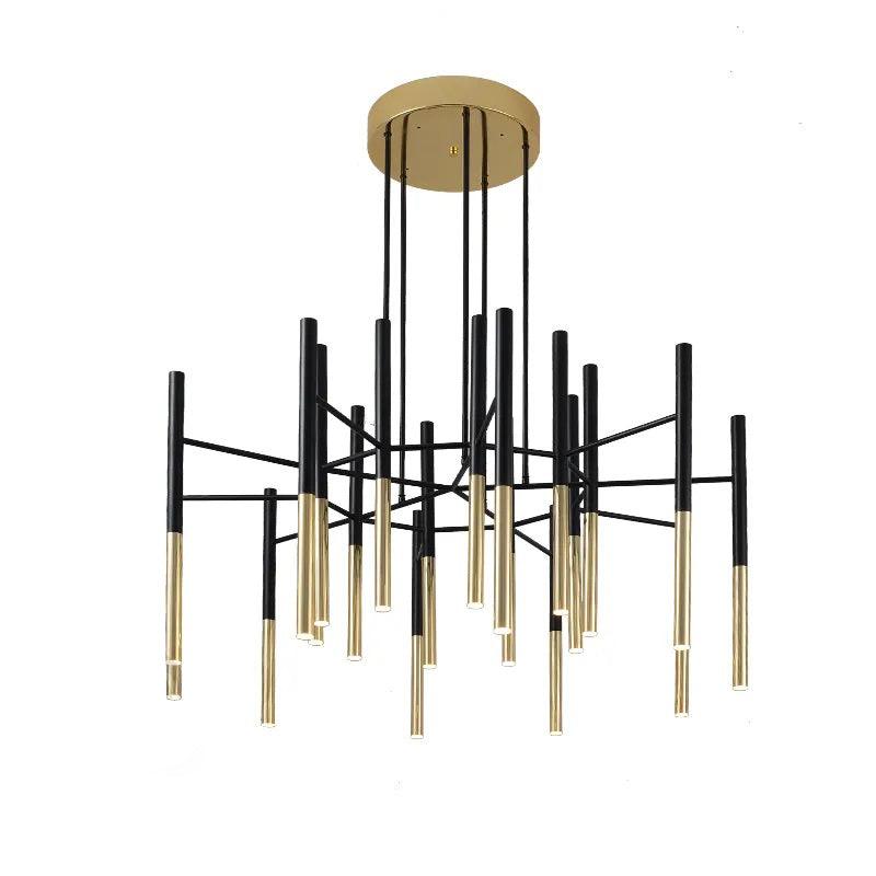 Solara Lustre Moderne Tiges Noir Or - Neutralighting