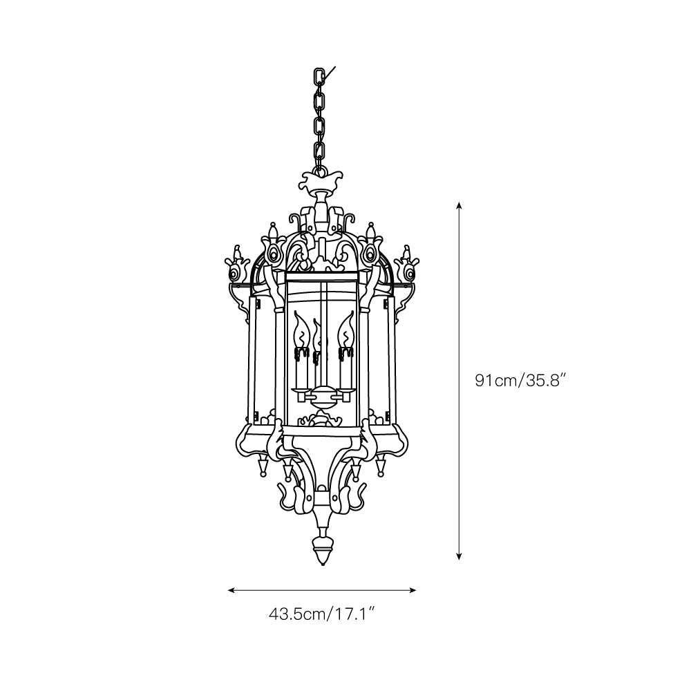 Ardorion Lustre Lanterne Métal Verre Luxe Vintage - Neutralighting