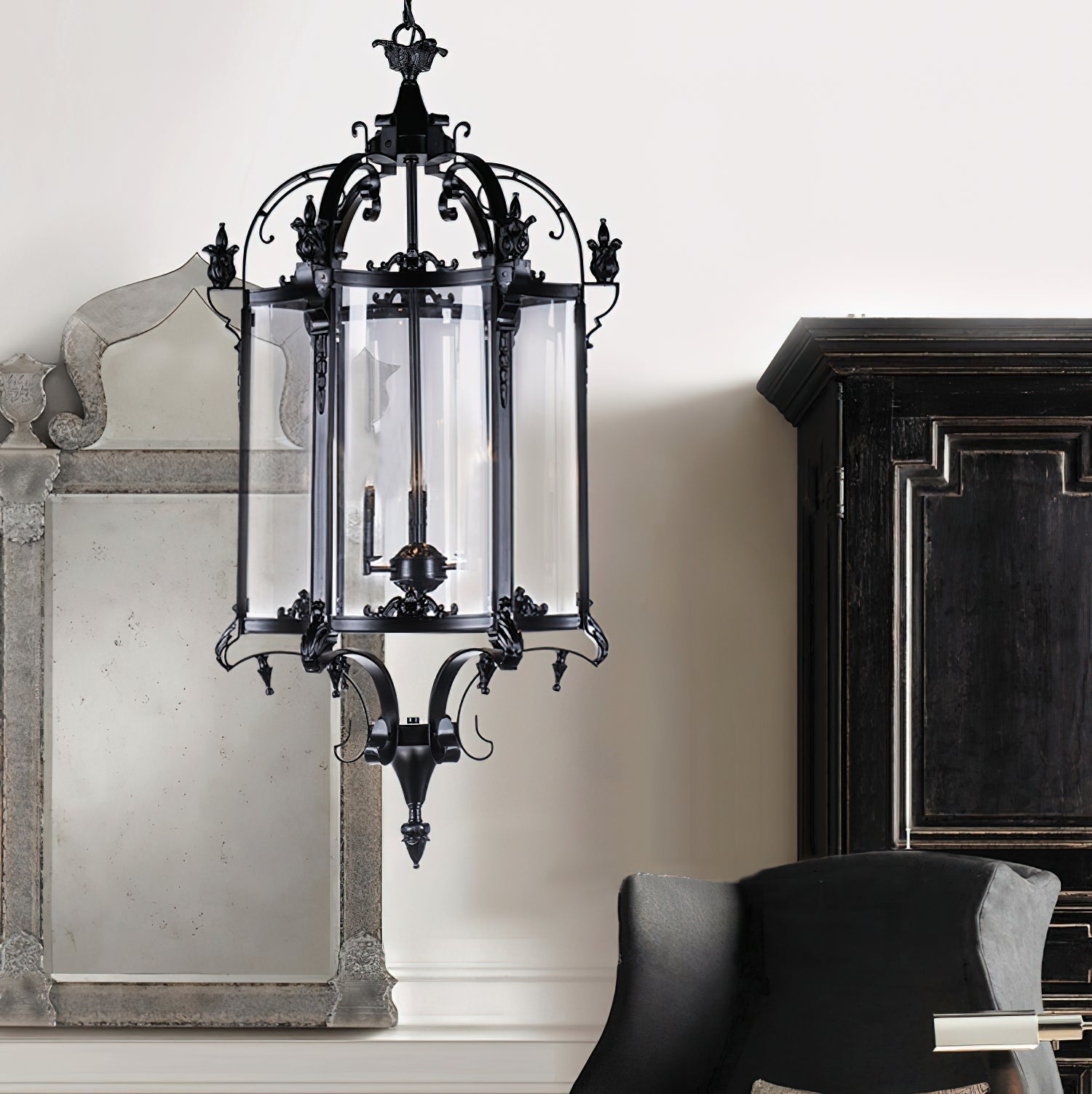 Ardorion Lustre Lanterne Métal Verre Luxe Vintage - Neutralighting
