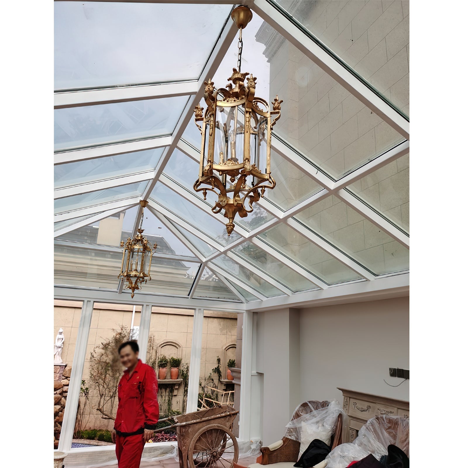 Ardorion Lustre Lanterne Métal Verre Luxe Vintage - Neutralighting