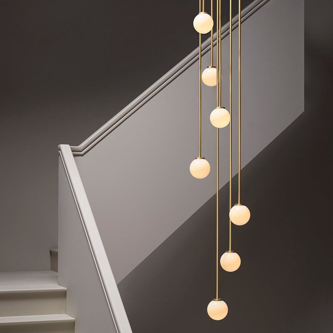 Nyrinis Modern Minimalist Cluster Brass Glass Chandelier - Lamp Copper