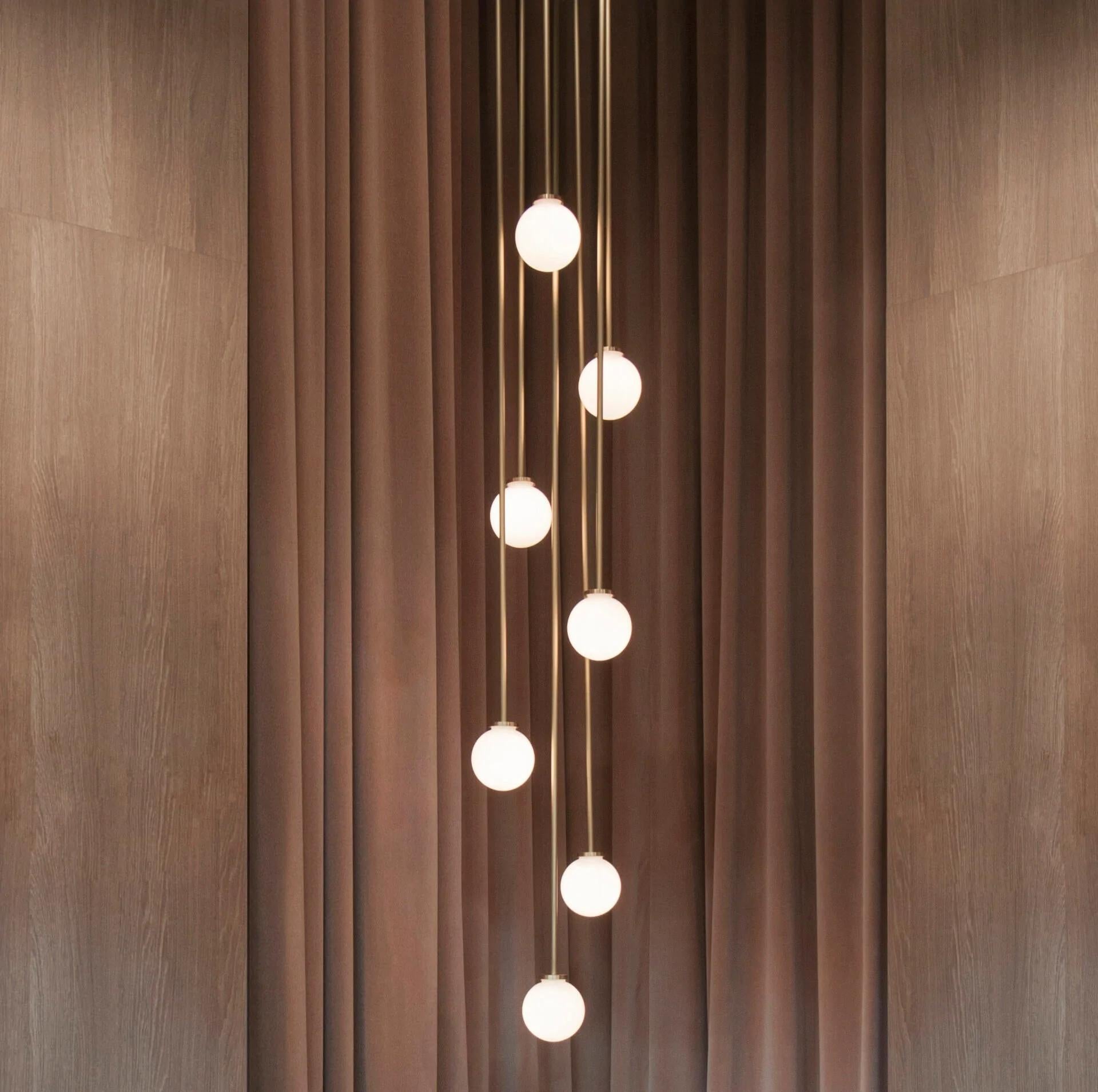 Nyrinis Modern Minimalist Cluster Brass Glass Chandelier - Lamp Copper