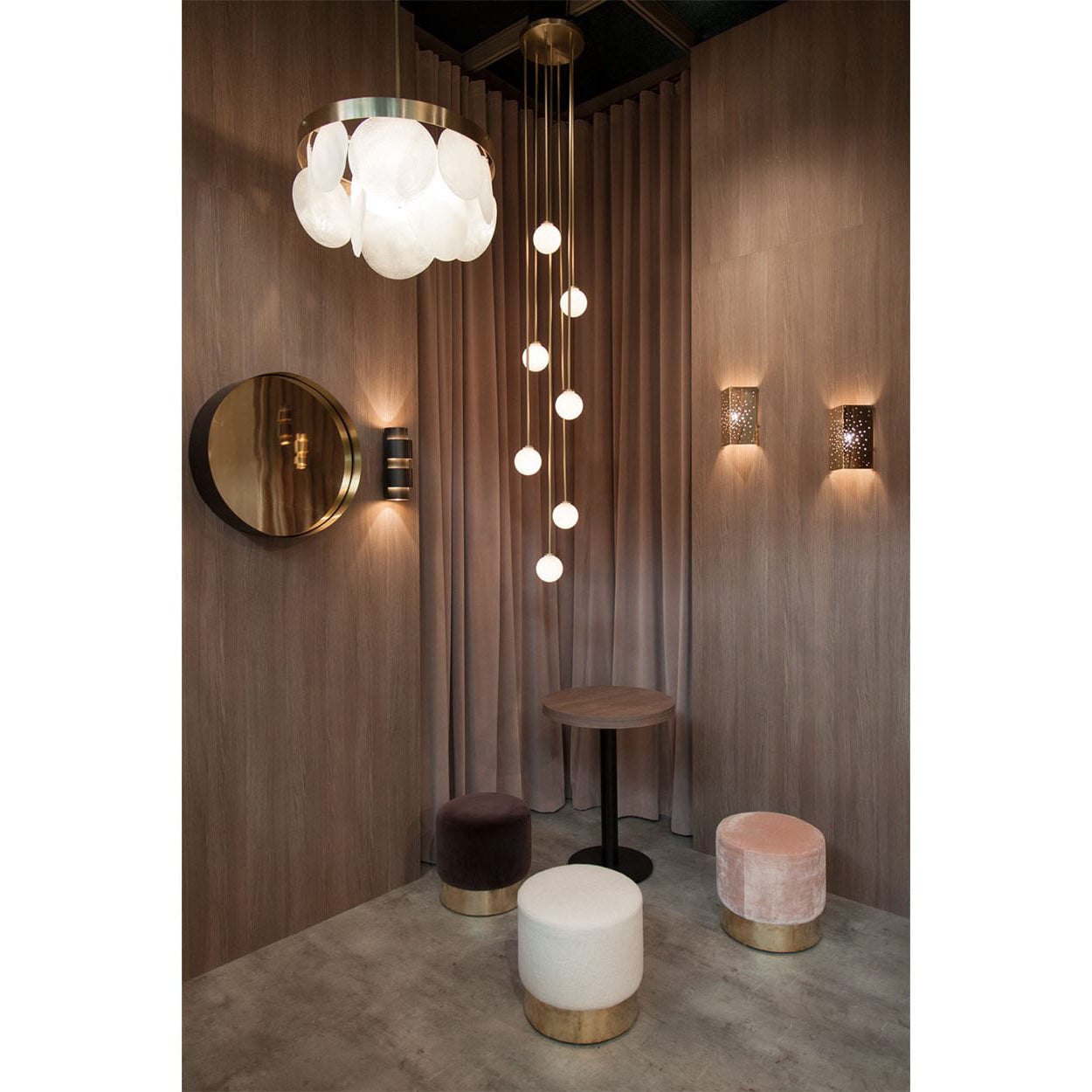 Nyrinis Modern Minimalist Cluster Brass Glass Chandelier - Lamp Copper