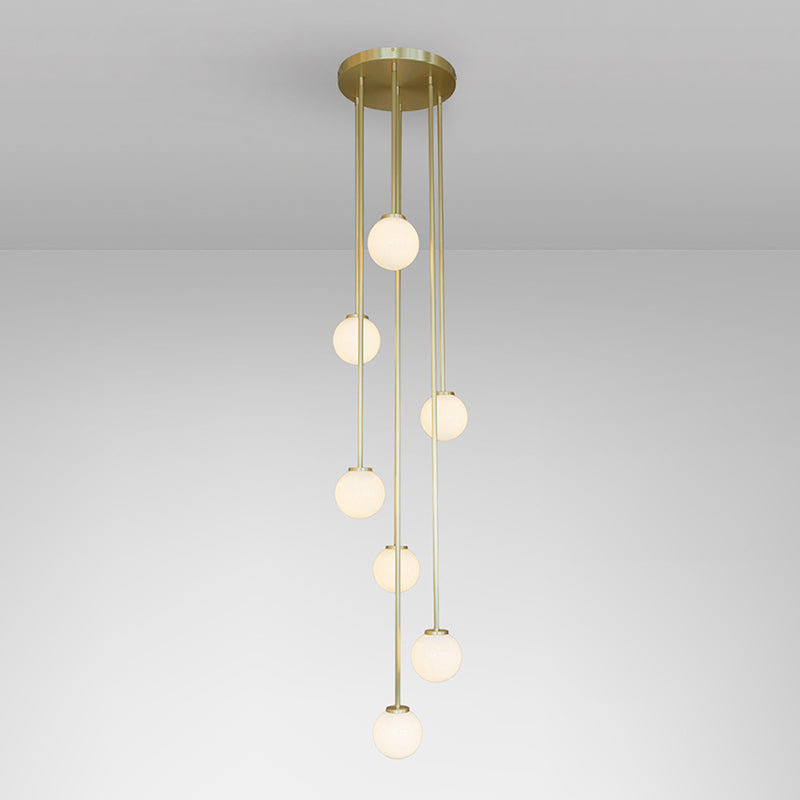 Nyrinis Modern Minimalist Cluster Brass Glass Chandelier - Lamp Copper