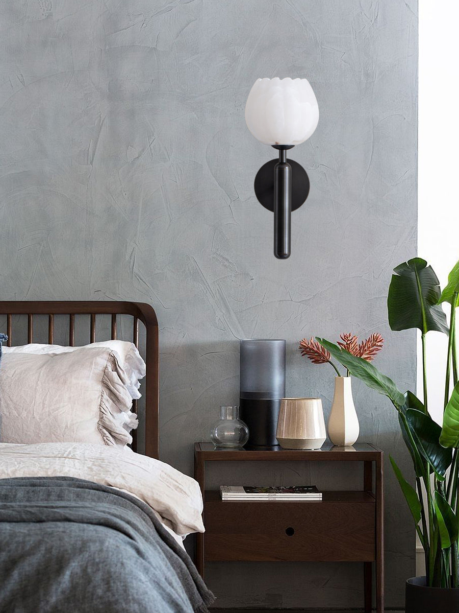 Orlaeila Modern Minimalist Brass Alabaster Wall Lamp - Lamp Copper