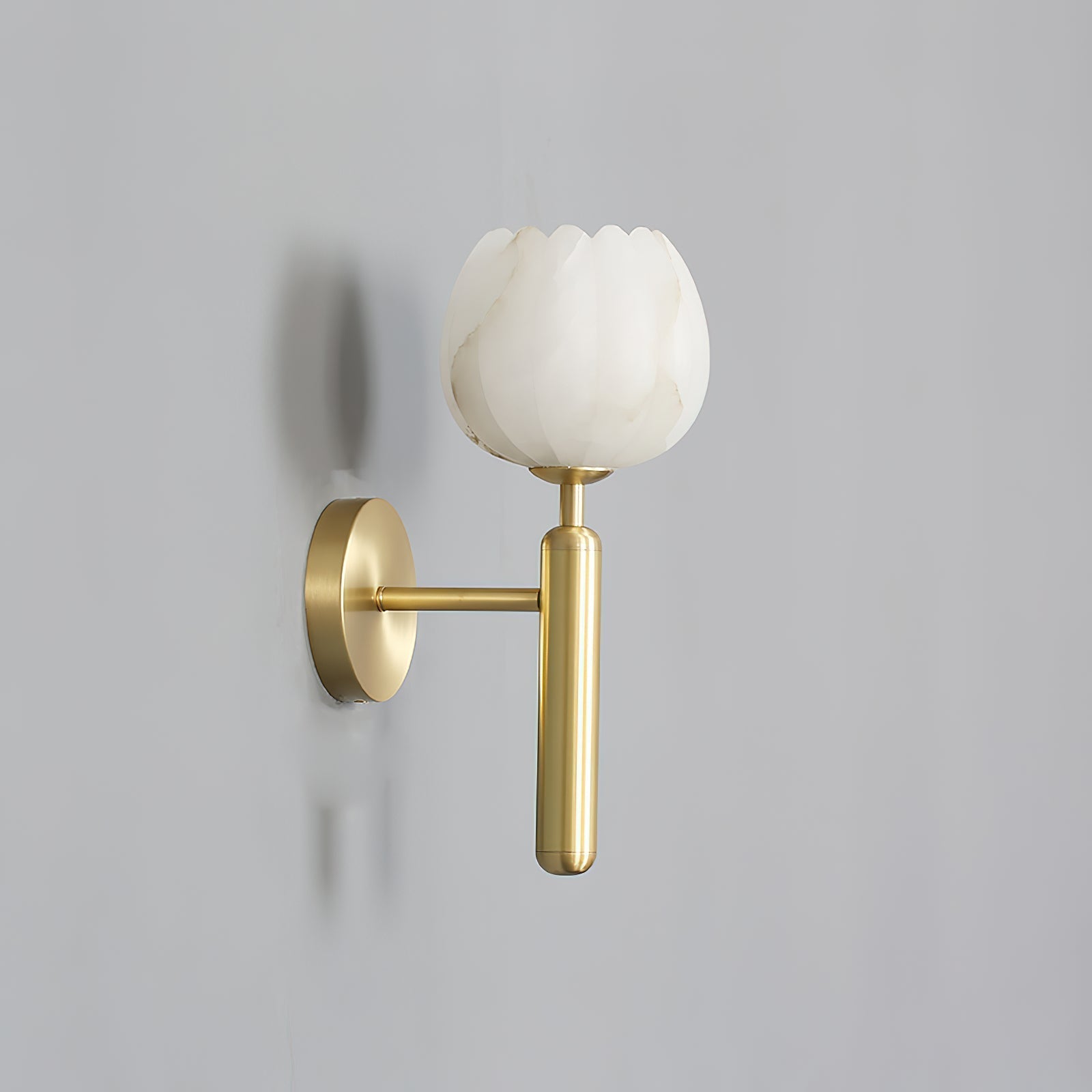 Orlaeila Modern Minimalist Brass Alabaster Wall Lamp - Lamp Copper