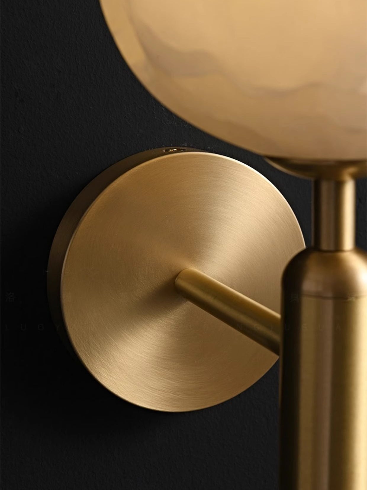 Orlaeila Modern Minimalist Brass Alabaster Wall Lamp - Lamp Copper
