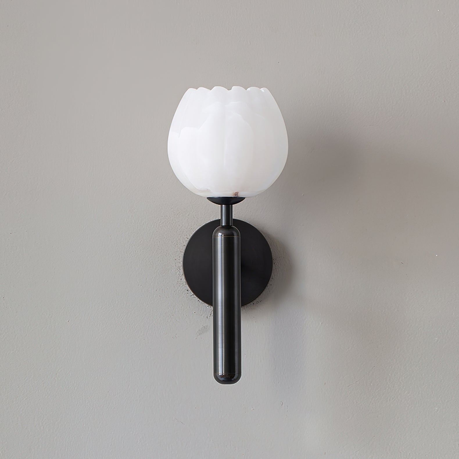 Orlaeila Modern Minimalist Brass Alabaster Wall Lamp - Lamp Copper