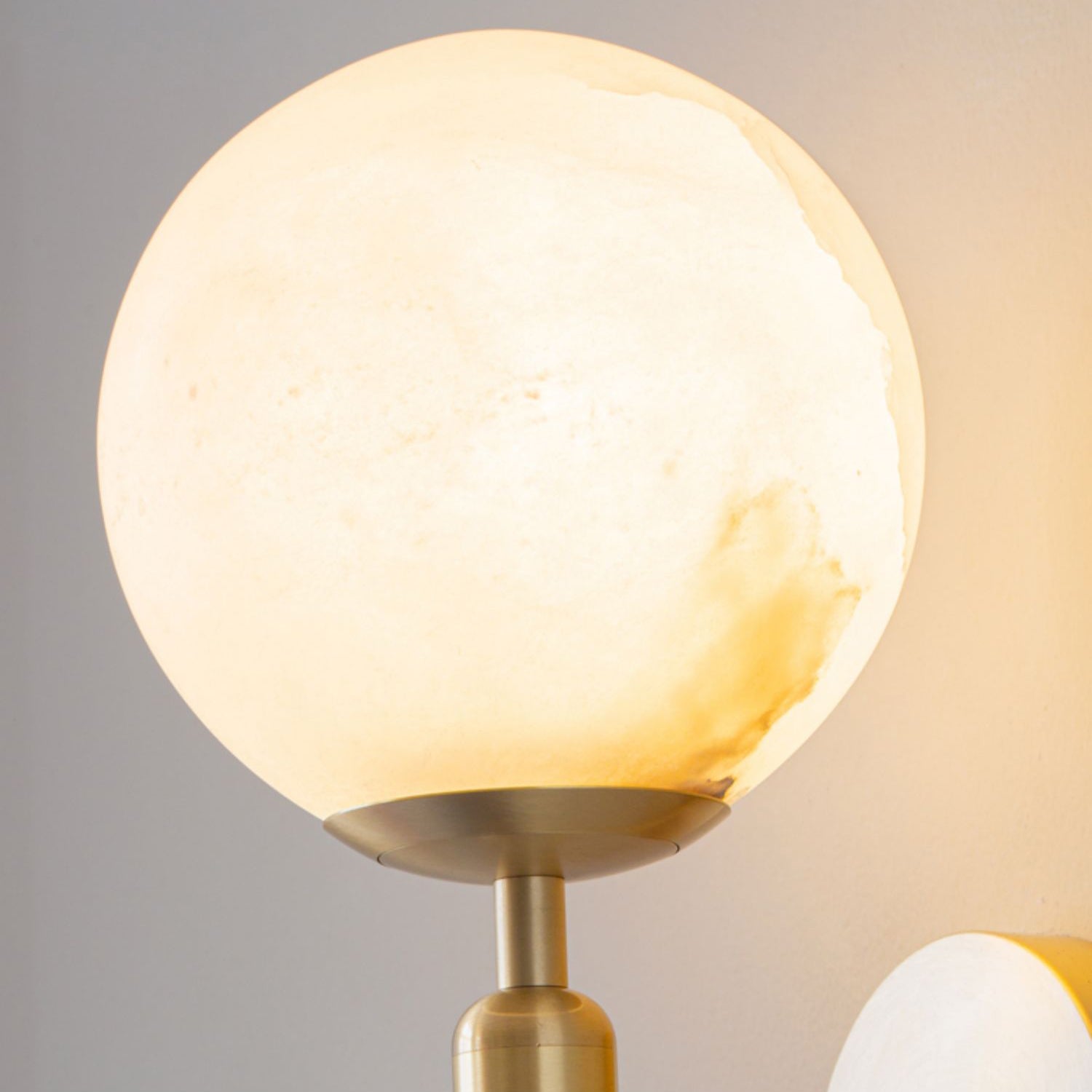 Orlaeila Modern Minimalist Brass Alabaster Wall Lamp - Lamp Copper